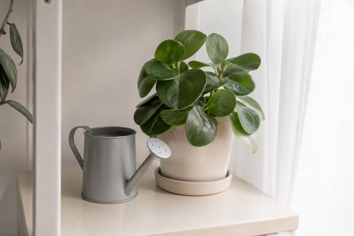 Peperomia sistemata in luce filtrata lontano dal sole diretto